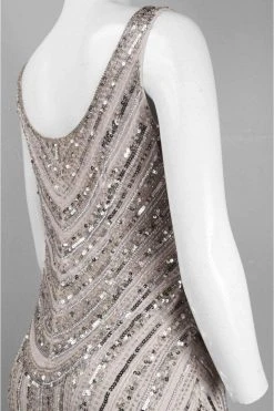 Adrianna Papell - Scoop Neck Sequined And Beaded Dress 41901090 Cocktail Dresses