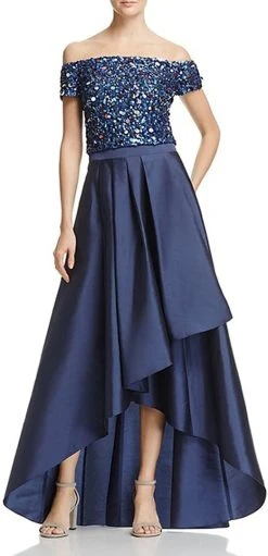 Adrianna Papell - Sequined High Low Gown AP1E201583