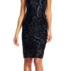 Cocktail Dresses Adrianna Papell Sequined Illusion Bateau Sheath Dress AP1E200464 - 1 Pc Black In Size 14P Available 2 Cocktail Dresses Adrianna Papell Sequined Illusion Bateau Sheath Dress AP1E200464 - 1 Pc Black In Size 14P Available