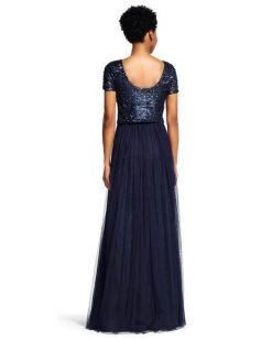 Adrianna Papell - Sequined Long Dress AP1E200722 Formal Gowns