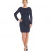 Adrianna Papell - Sequined Mesh Dress 41915670