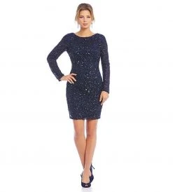 Adrianna Papell - Sequined Mesh Dress 41915670