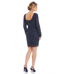 Adrianna Papell - Sequined Mesh Dress 41915670
