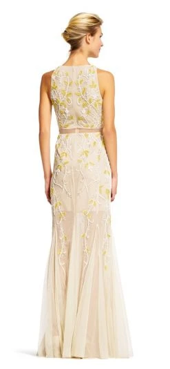 Formal Gowns Adrianna Papell - Sheer Floral Beaded Dress AP1E200993 8 Formal Gowns Adrianna Papell - Sheer Floral Beaded Dress AP1E200993