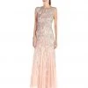 Adrianna Papell - Sleeveless Beaded Gown With Godets 91908220