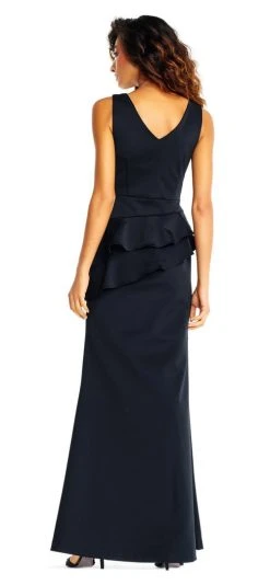 Formal Gowns Adrianna Papell - Sleeveless Layered Peplum Gown AP1E202233 - 1 Pc Black In Size 10 Available 9 Formal Gowns Adrianna Papell - Sleeveless Layered Peplum Gown AP1E202233 - 1 Pc Black In Size 10 Available