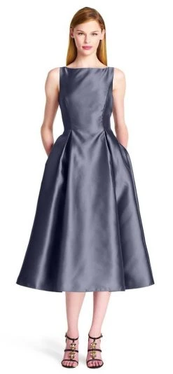 Cocktail Dresses Adrianna Papell - Sleeveless V-Back Tea Length Dress 41899070