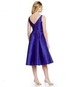 Cocktail Dresses Adrianna Papell - Sleeveless V-Back Tea Length Dress 41899070