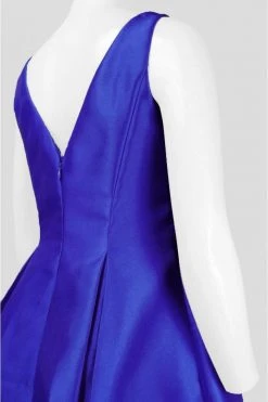 Cocktail Dresses Adrianna Papell - Sleeveless V-Back Tea Length Dress 41899070