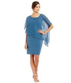Adrianna Papell - Square Neckline Jersey Dress 11222320 Cocktail Dresses