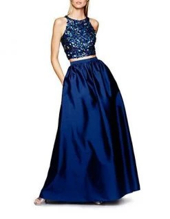 Adrianna Papell - Two-Piece Halter Neckline Long Dress 91922200 Formal Gowns