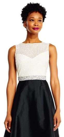 Adrianna Papell - Two Toned Embellished Gown AP1E201225 Formal Gowns 7 Adrianna Papell - Two Toned Embellished Gown AP1E201225 Formal Gowns