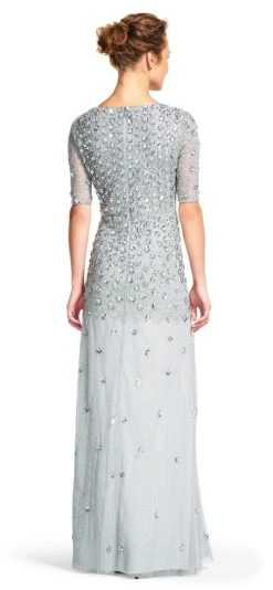 Adrianna Papell - V Neck Long Dress AP1E200158 Formal Gowns 7 Adrianna Papell - V Neck Long Dress AP1E200158 Formal Gowns