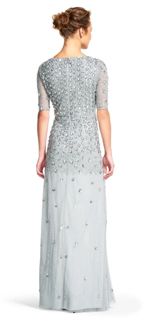 Adrianna Papell - V Neck Long Dress AP1E200158 Formal Gowns 5 Adrianna Papell - V Neck Long Dress AP1E200158 Formal Gowns