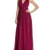 Formal Gowns Aidan Mattox - 54456770 Plunging Cutout A-Line Flowing Silk Dress