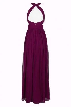 Formal Gowns Aidan Mattox - 54456770 Plunging Cutout A-Line Flowing Silk Dress