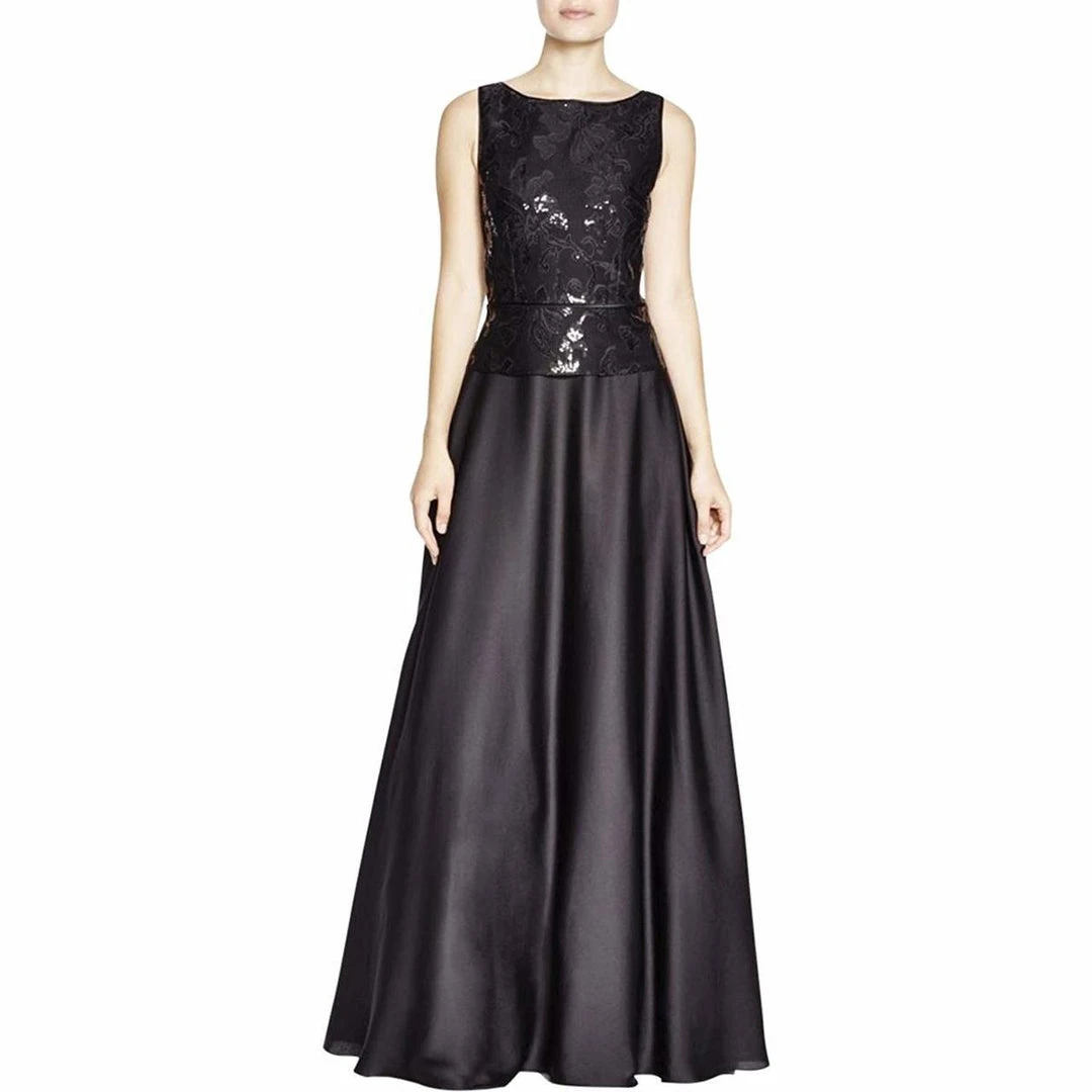Aidan Mattox - 54466000 Sequined Lace Bodice Popover Chiffon Dress Formal Gowns 3 Aidan Mattox - 54466000 Sequined Lace Bodice Popover Chiffon Dress Formal Gowns