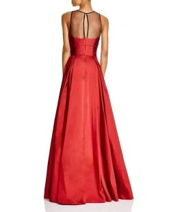 Aidan Mattox - 54467610 Sleeveless Illusion Taffeta Evening Gown