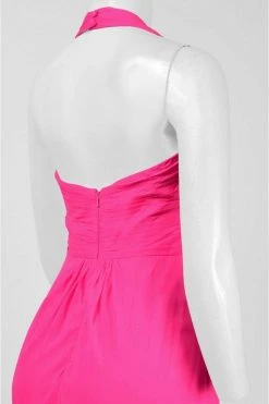 Aidan Mattox - 54469500 Plunging Halter Silk Draping Sheath Gown Formal Gowns 9 Aidan Mattox - 54469500 Plunging Halter Silk Draping Sheath Gown Formal Gowns