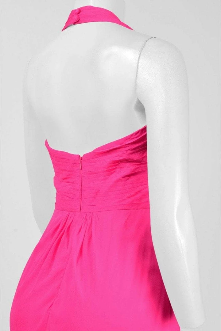 Aidan Mattox - 54469500 Plunging Halter Silk Draping Sheath Gown Formal Gowns 6 Aidan Mattox - 54469500 Plunging Halter Silk Draping Sheath Gown Formal Gowns