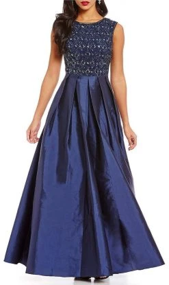 Aidan Mattox 54471390 Embellished Bateau Neckline A-Line Dress - 1 Pc Twilight In Size 6 Available Formal Gowns
