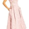 Cocktail Dresses Aidan Mattox Bateau Neck Floral Tea-Length Dress MD1E201386 - 1 Pc Blush In Size 2 Available