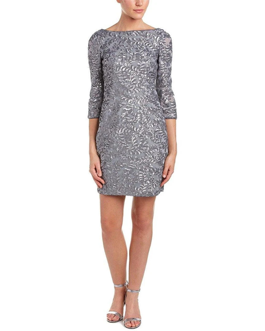 Aidan Mattox - Beaded Bateau Neck Dress 151A11810 3 Aidan Mattox - Beaded Bateau Neck Dress 151A11810