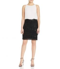 Cocktail Dresses Aidan Mattox - Boat Neck Chiffon Mesh Cocktail Dress 54471840