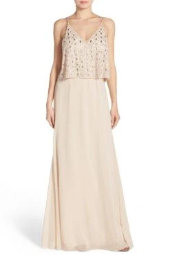 Formal Gowns Aidan Mattox - Embellished V-Neck Dress 54469340