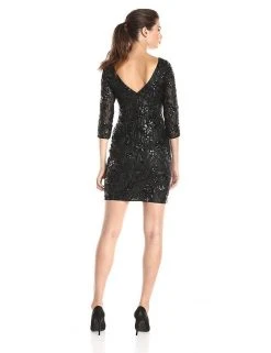 Aidan Mattox - Embroidered Bateau Neck Column Dress 151A10540 Cocktail Dresses