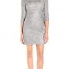 Aidan Mattox Embroidered Bateau Sheath Dress 54468920 - 1 Pc Silver In Size 2 Available Cocktail Dresses