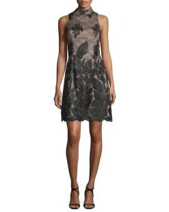 Cocktail Dresses Aidan Mattox - High Neck Cocktail Dress 54472310