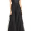 Aidan Mattox - Illusion Neckline Mesh Evening Dress MD1E200096 1 Aidan Mattox - Illusion Neckline Mesh Evening Dress MD1E200096