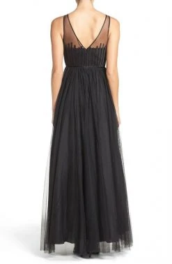Aidan Mattox - Illusion Neckline Mesh Evening Dress MD1E200096