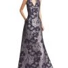 Formal Gowns Aidan Mattox - MD1E200784 Sleeveless Metallic Floral Print Gown 1 Formal Gowns Aidan Mattox - MD1E200784 Sleeveless Metallic Floral Print Gown