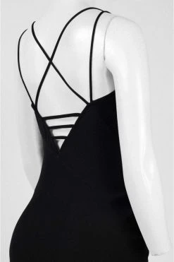 Aidan Mattox - MD1E200799 Bateau Neck Strappy Back Sheath Gown