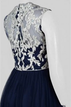 Formal Gowns Aidan Mattox - MD1E200856 Sleeveless V-Neck Embroidered Ball Gown