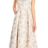 Aidan Mattox - MD1E201398 Embellished Sweetheart Jacquard A-line Dress