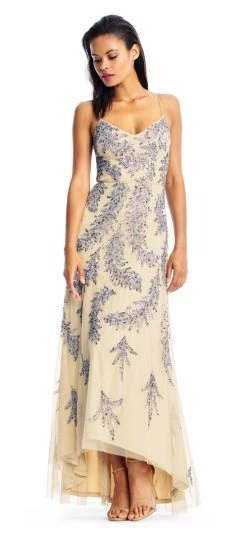 Aidan Mattox - MD1E202204 Embellished V-neck High Low Dress Formal Gowns