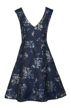 Aidan Mattox - MD1E202430 Embellished Bateau Jacquard A-line Dress 12 Aidan Mattox - MD1E202430 Embellished Bateau Jacquard A-line Dress