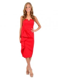 Aidan Mattox - MD1E203029 Ruffled Side Bodice Sheath Dress Cocktail Dresses