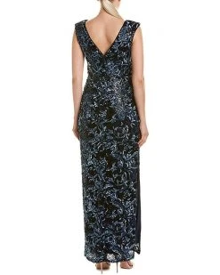 Aidan Mattox - MD1E203098 Bateau Neckline V-Back Column Dress Formal Gowns