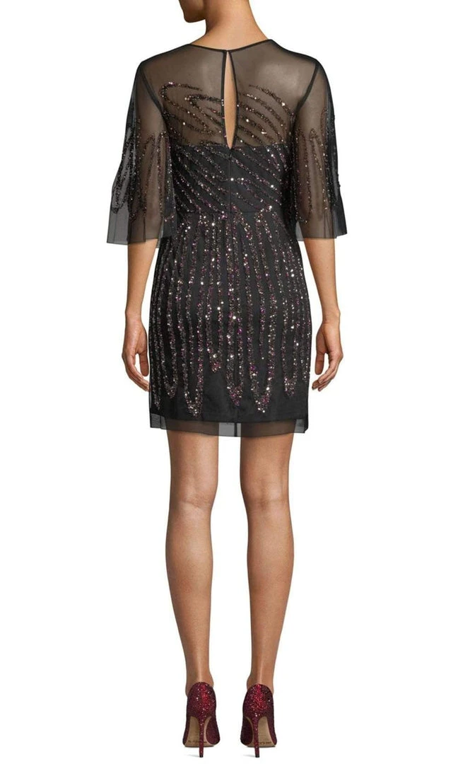 Aidan Mattox - MD1E203114 Illusion Flutter Sleeve Cocktail Dress Cocktail Dresses 4 Aidan Mattox - MD1E203114 Illusion Flutter Sleeve Cocktail Dress Cocktail Dresses