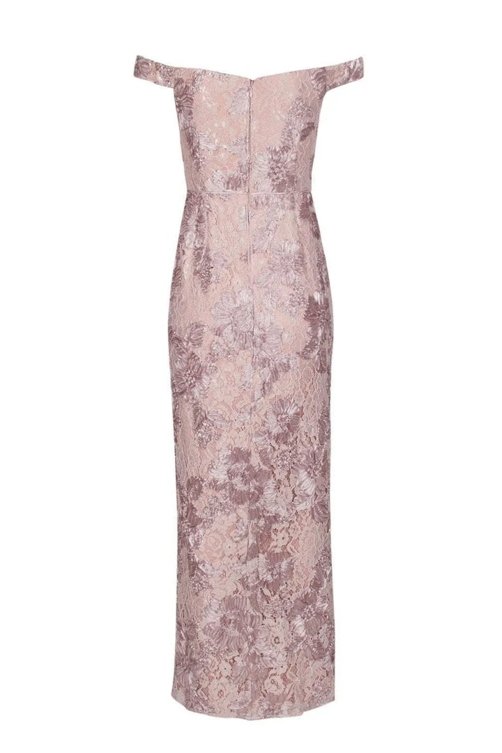 Aidan Mattox - MD1E203451 Embroidered Lace Off-Shoulder Column Dress Formal Gowns 4 Aidan Mattox - MD1E203451 Embroidered Lace Off-Shoulder Column Dress Formal Gowns