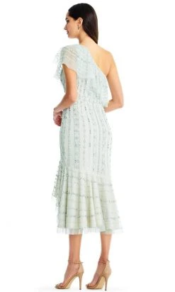 Plus Size Dresses Aidan Mattox - MD1E203610 Sequined One Shoulder Trumpet Dress