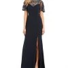 Aidan Mattox - MD1E203616 Beaded Neckline Slit Column Gown Formal Gowns 1 Aidan Mattox - MD1E203616 Beaded Neckline Slit Column Gown Formal Gowns