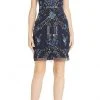 Aidan Mattox - MD1E204369 Short Sleeve Embellished Short Dress Cocktail Dresses