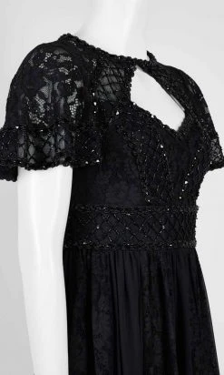 Formal Gowns Aidan Mattox - MD1E204601 Embellished Lace A-Line Gown