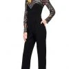Long Dresses Aidan Mattox - MD1E204888 Bedazzled Long Sleeves Jewel Neck Jumpsuit 2 Long Dresses Aidan Mattox - MD1E204888 Bedazzled Long Sleeves Jewel Neck Jumpsuit