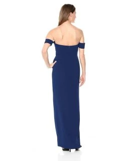 Formal Gowns Aidan Mattox - MN1E201813 Off-Shoulder Solid Crepe Column Dress